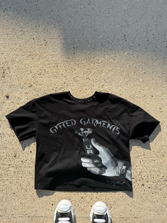 "U R Unique" Oversized cropped tee